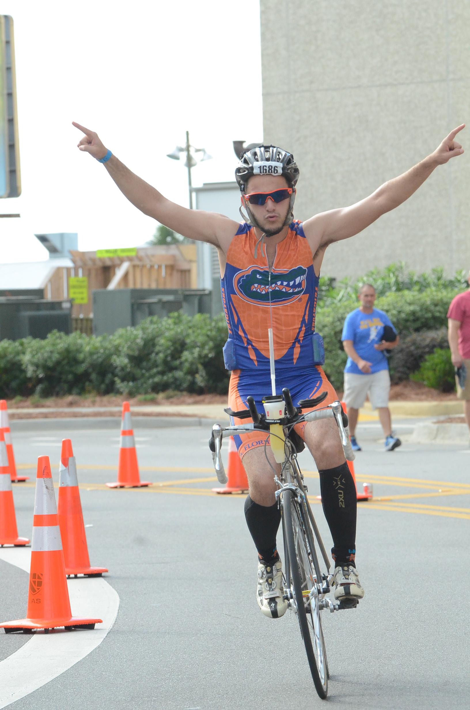 David Nassau Triathlete Ironman Bike Finish